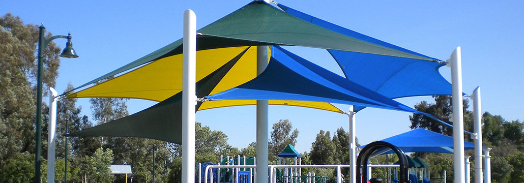 Colorful Shade Structure For Playground