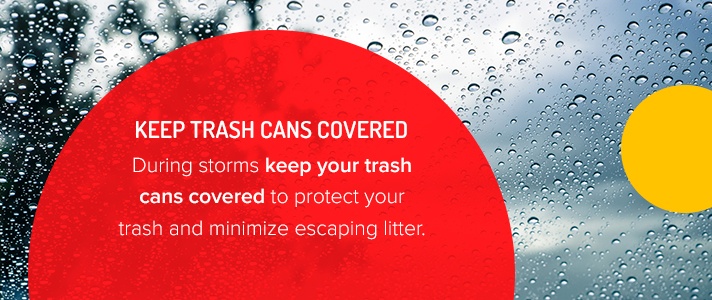 Keep Trash Cans Covered During Storms
